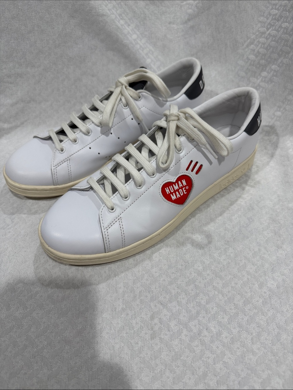adidas White Sneakers with Red Heart Accent